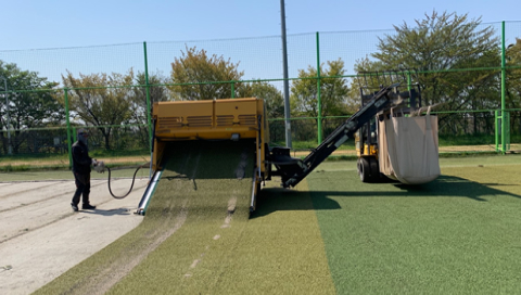KOLON GLOTECH | Turf recycling Separation and collection of synthetic turf